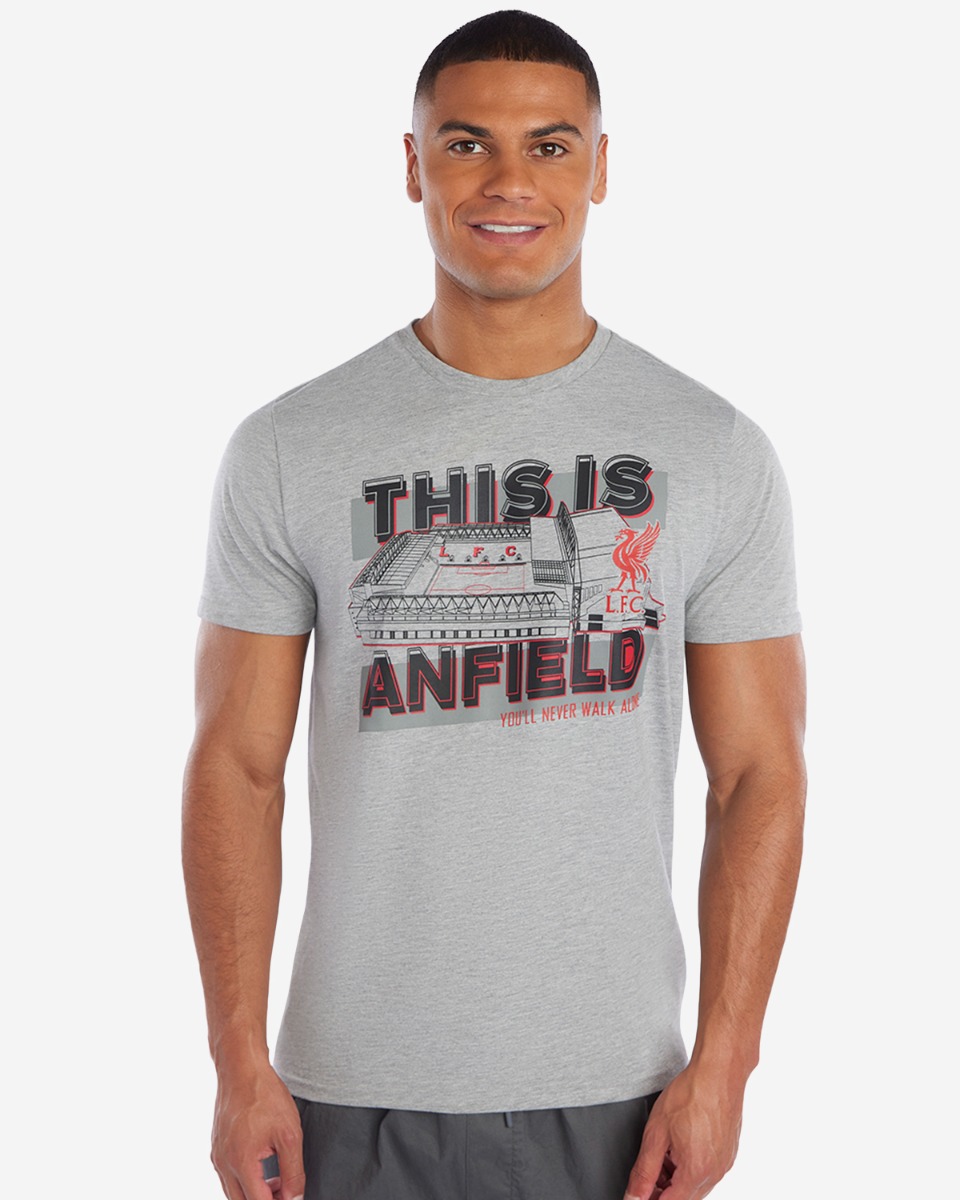LFC 男式安菲尔德 YNWA T 恤灰色混色 - Image 3