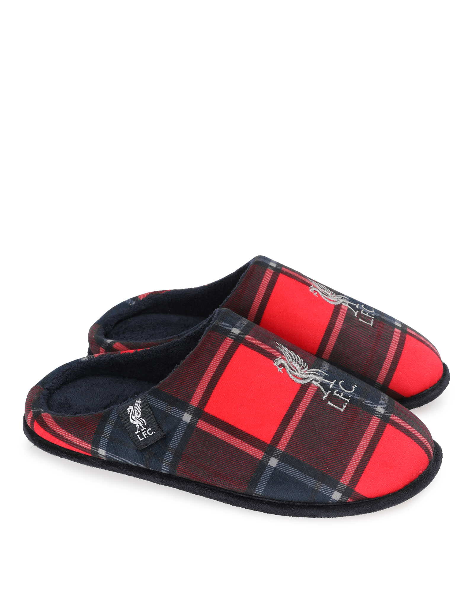LFC Herre Mule Check Tøfler Navy - Image 1