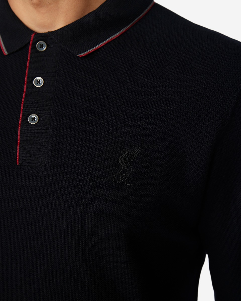 LFC 男式黑色 Firma 长袖翻领 Polo 衫 - Image 2