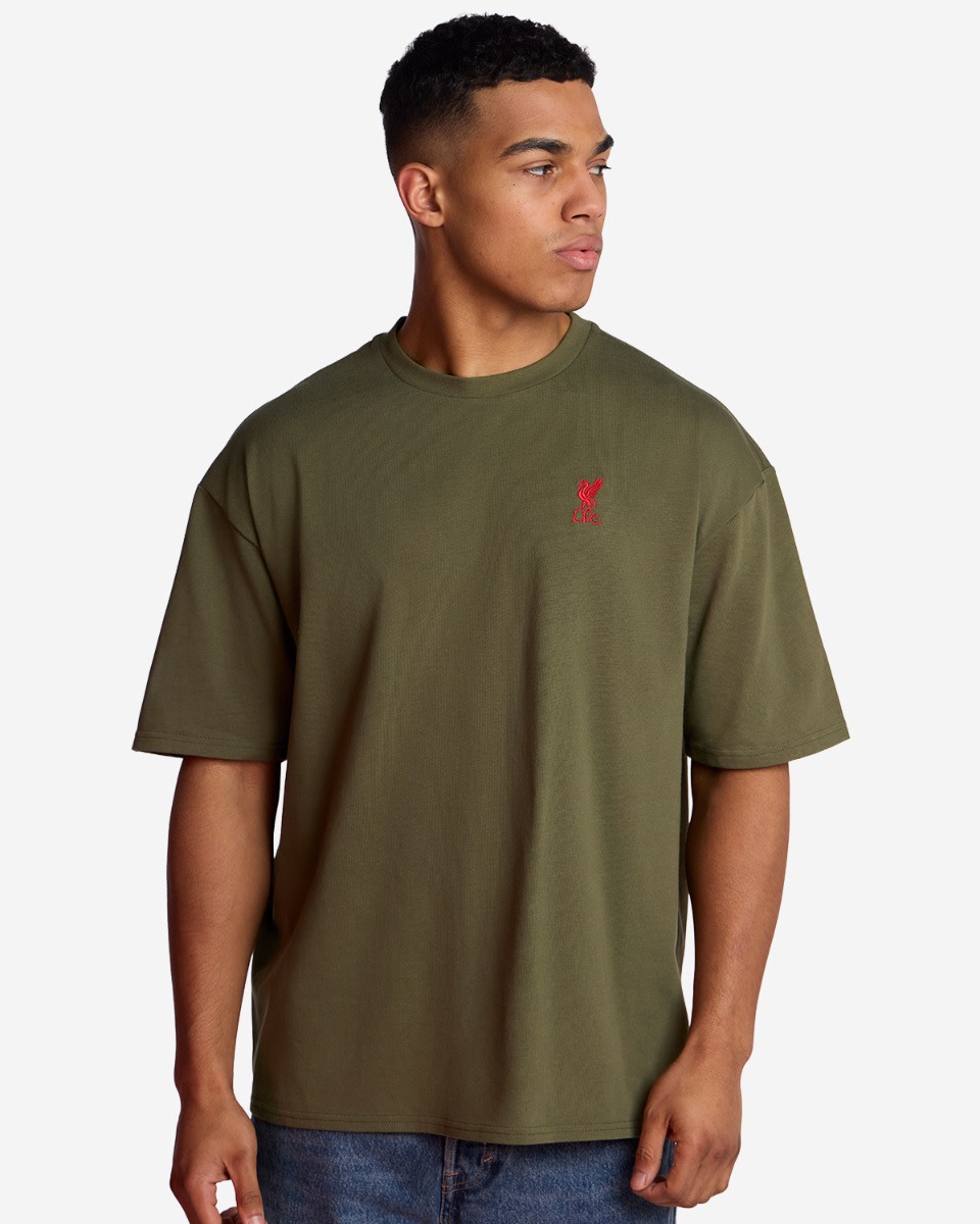 LFC Liverbird Emblem Herren-T-Shirt in Übergröße, Khaki - Image 1