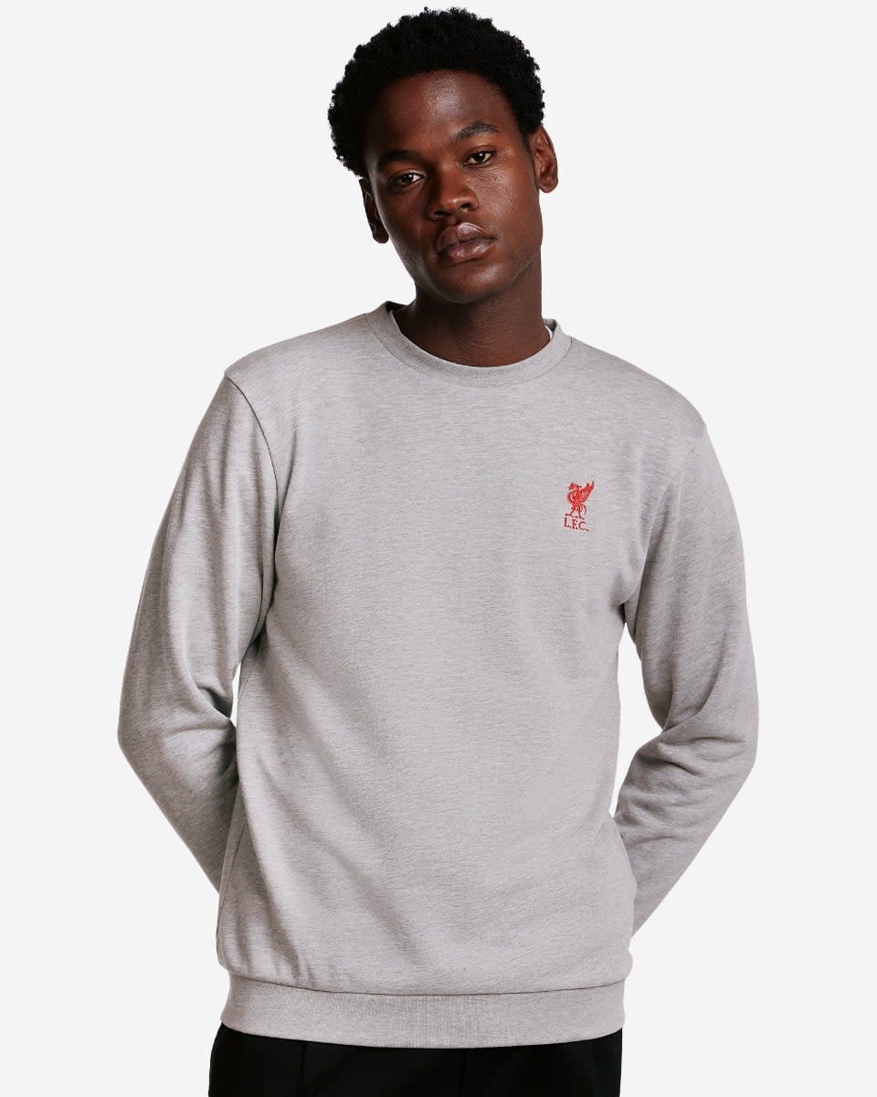 LFC Mens Crew Neck Sweatshirt Grey Marl - Image 1