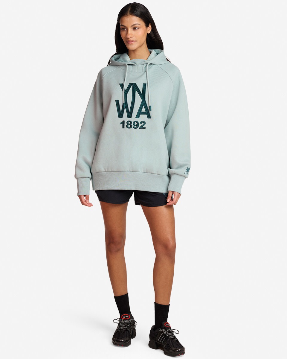 LFC Womens Oversized YNWA Emblem Hoodie Green - Image 2