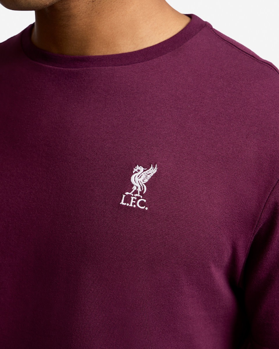LFC Mens Liverbird Embroidered Tee Cherry - Image 2