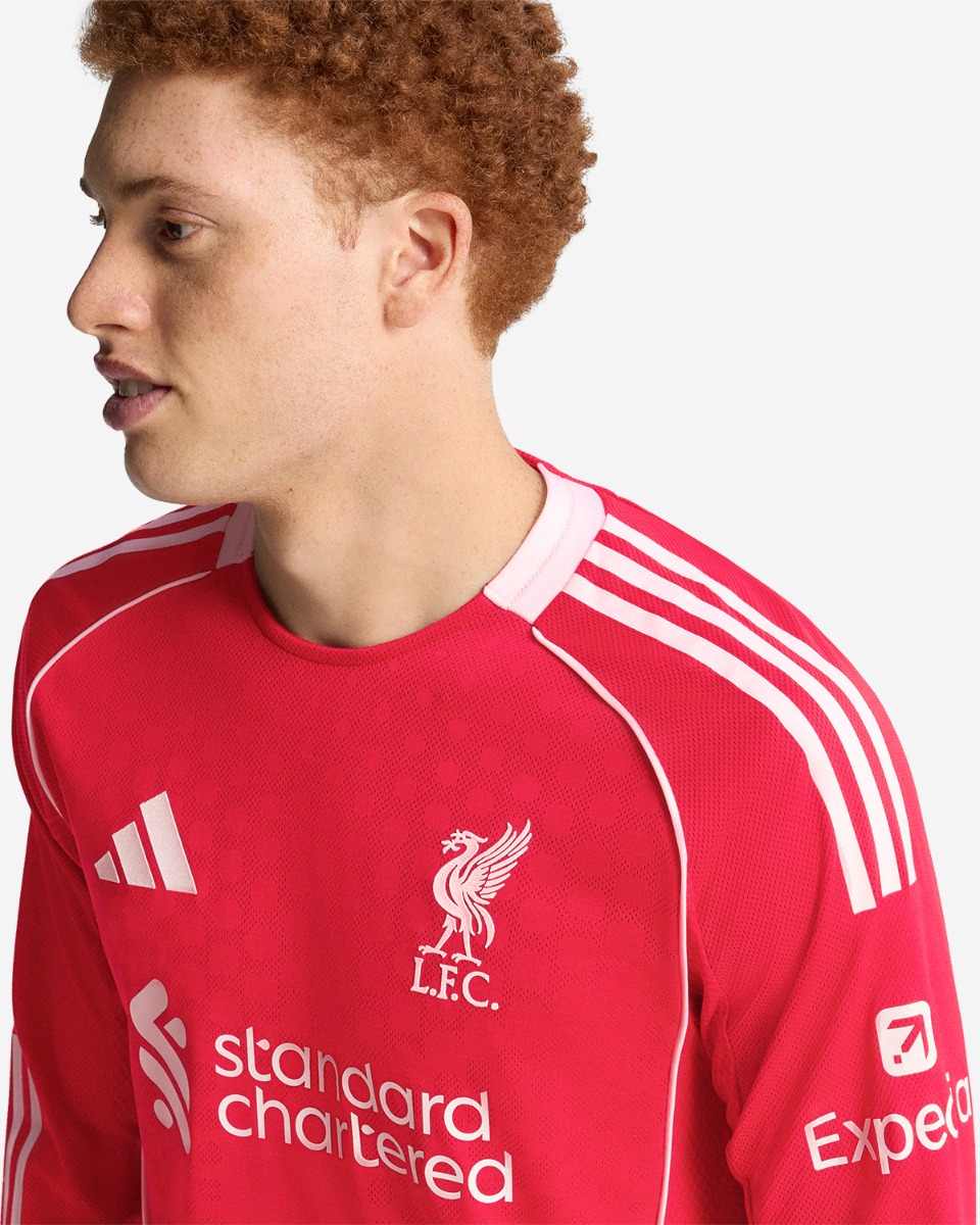 LFC adidas Mens 25/26 Authentic Home Long Sleeve Jersey