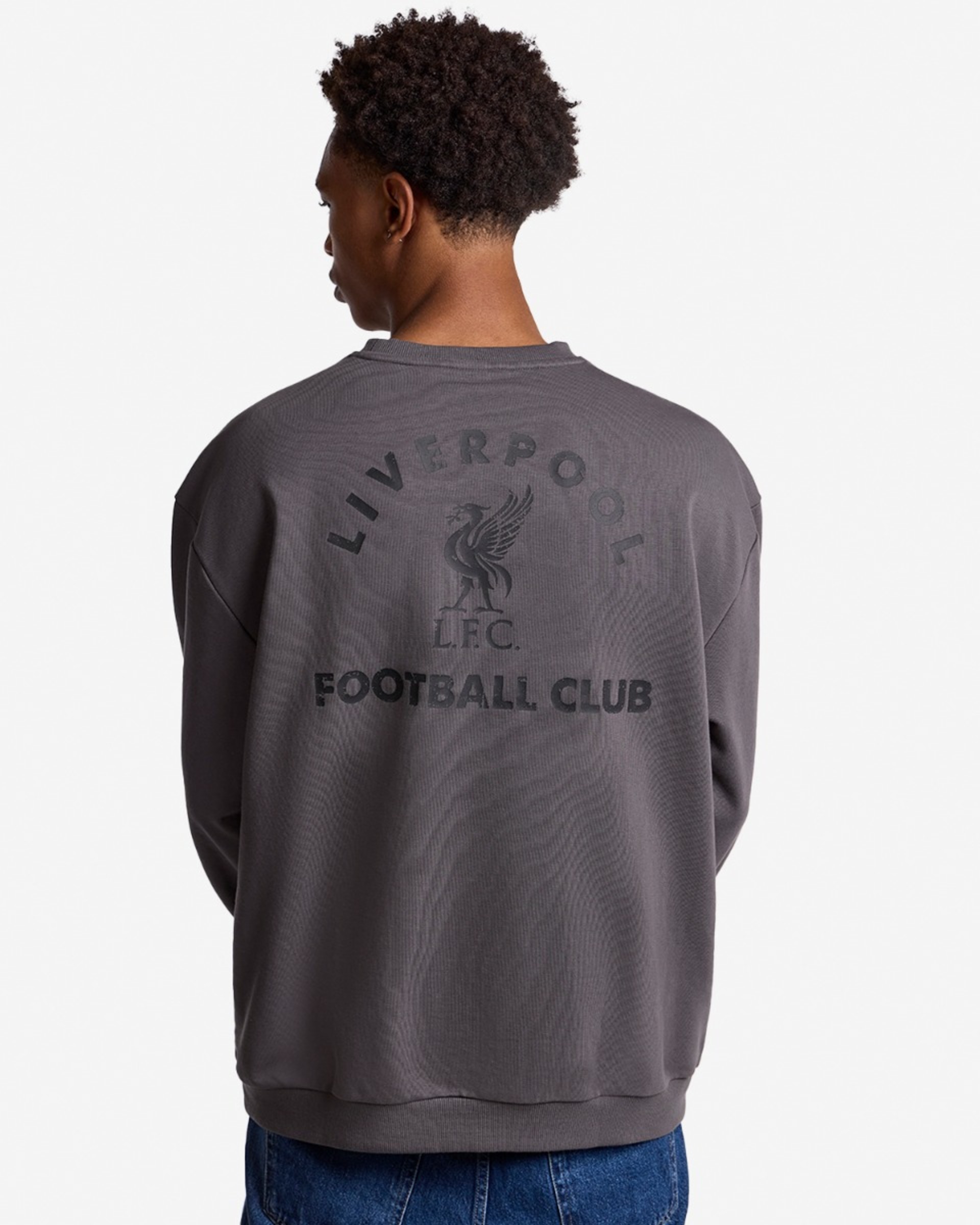 Sudadera extragrande LFC para hombre con espalda desgastada, gris - Image 1