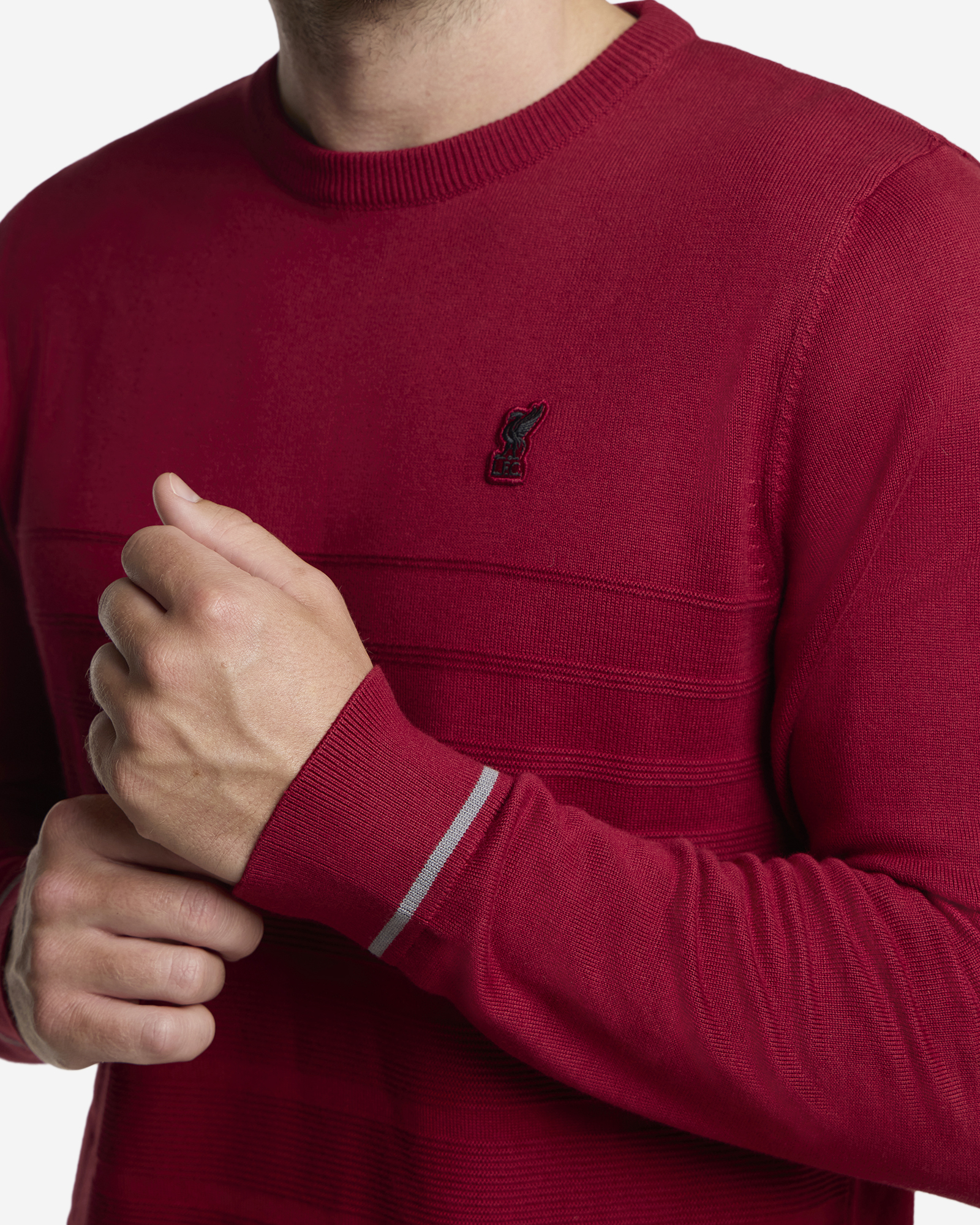 LFC Firma Mens Knit Crewneck Sweatshirt Red - Image 4