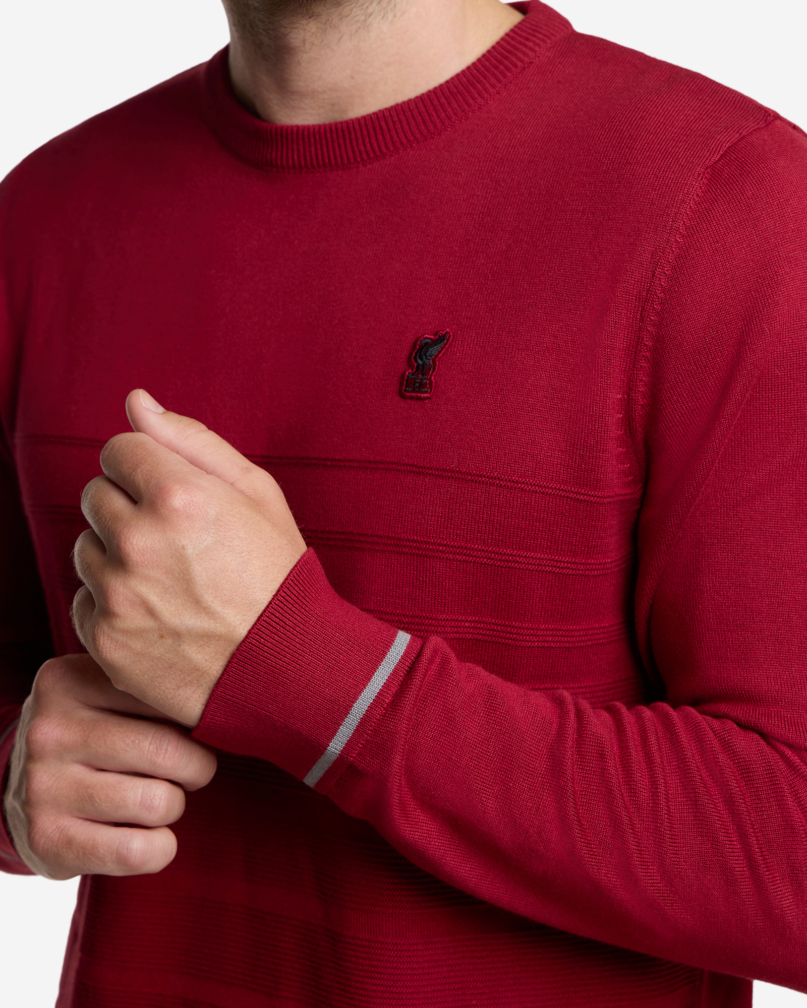 LFC Firma Mens Knit Crewneck Sweatshirt Red - Image 3