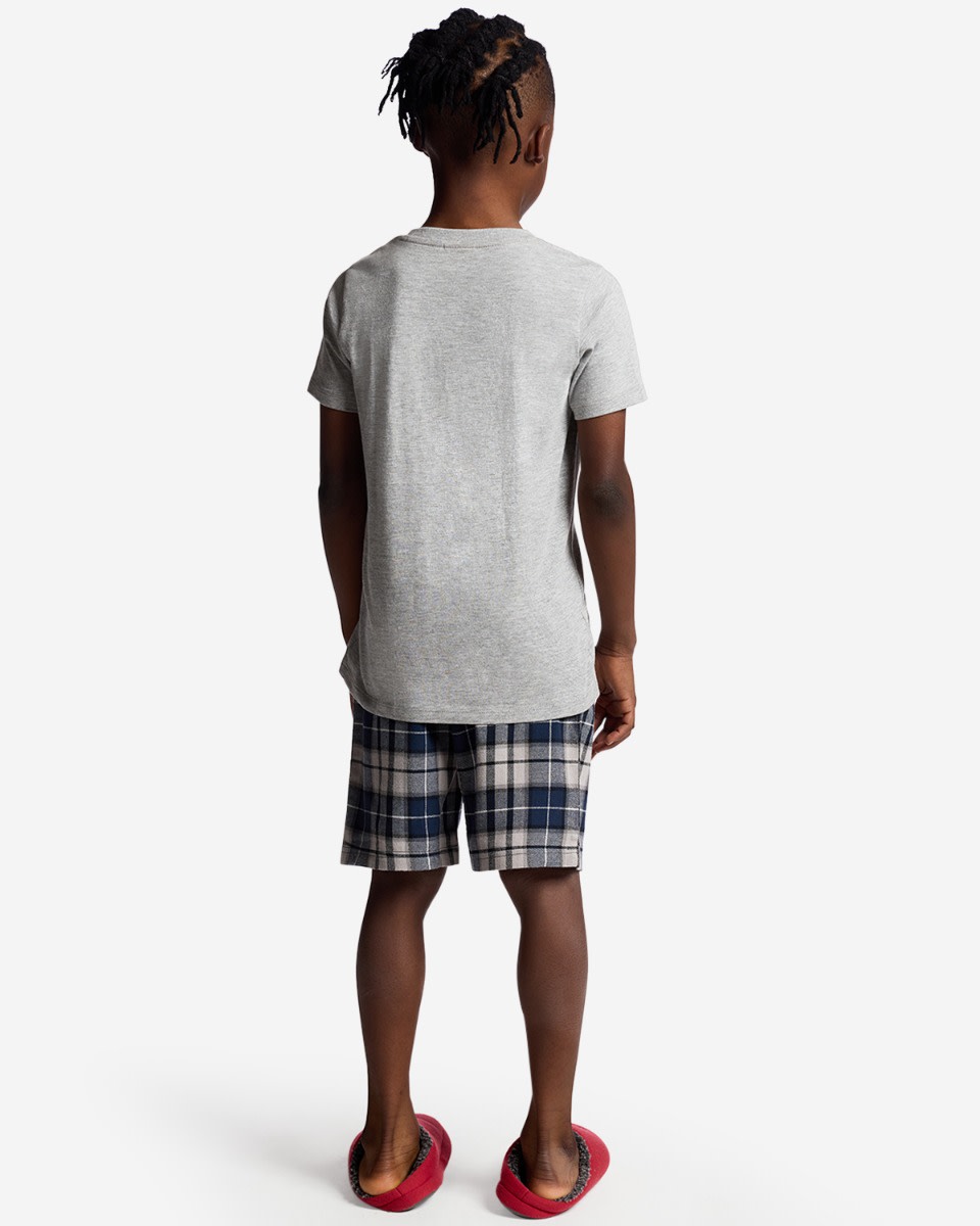LFC Juniors Check Shorts Pyjamas Set Grey - Image 2