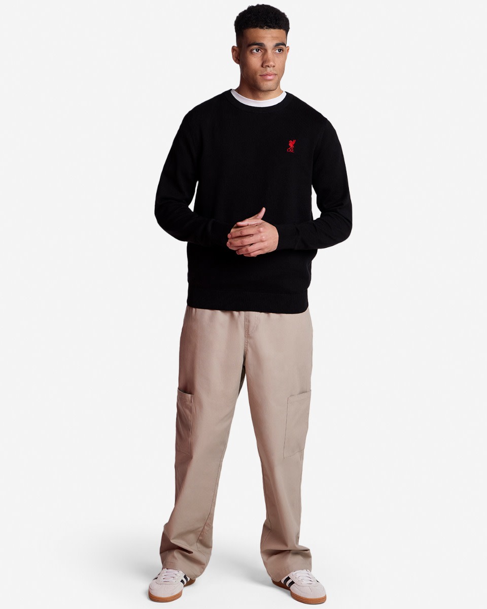 LFC Mens Crew Neck Knit Sweatshirt Black - Image 4