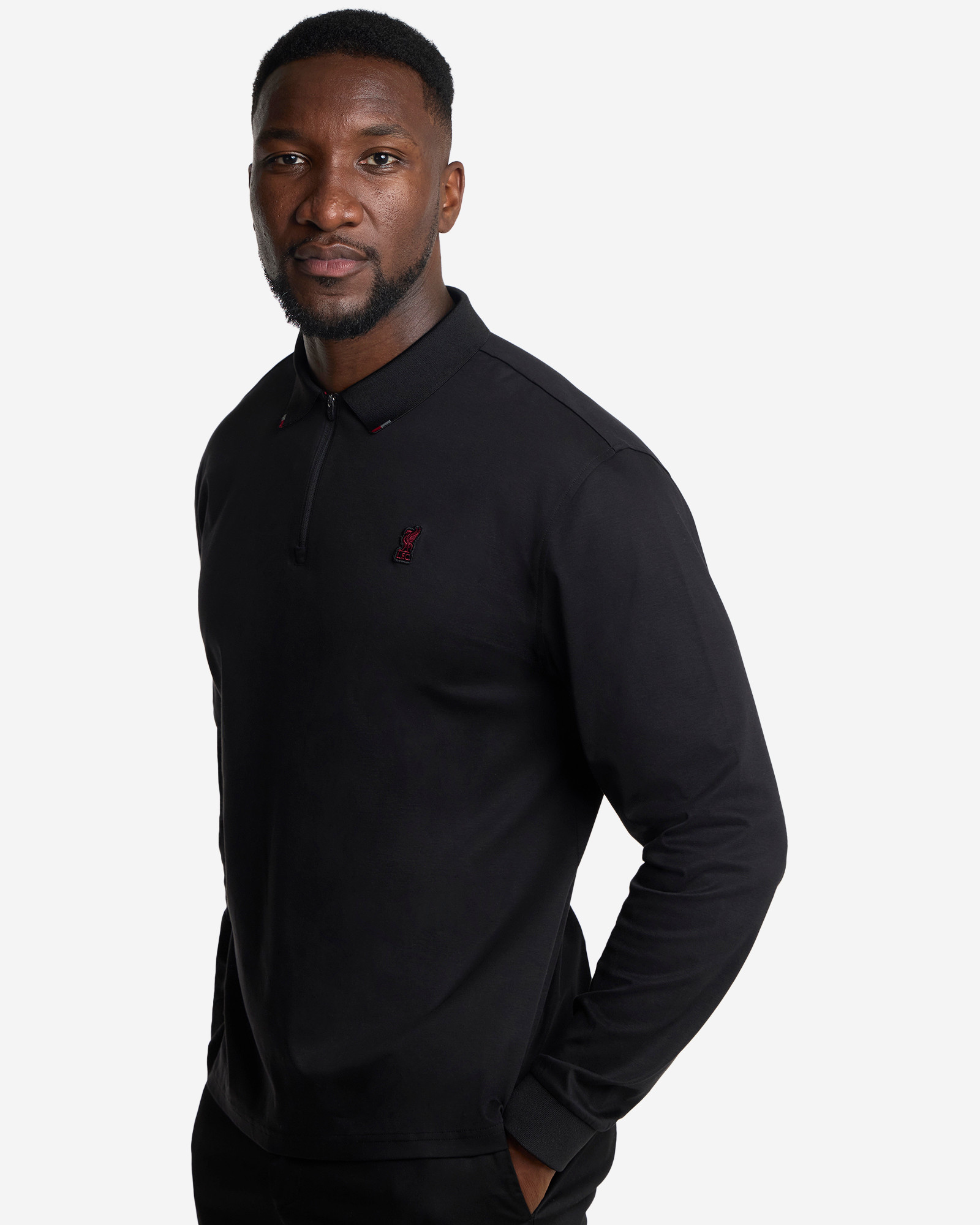 LFC Firma Mens Long Sleeve Polo Black - Image 2