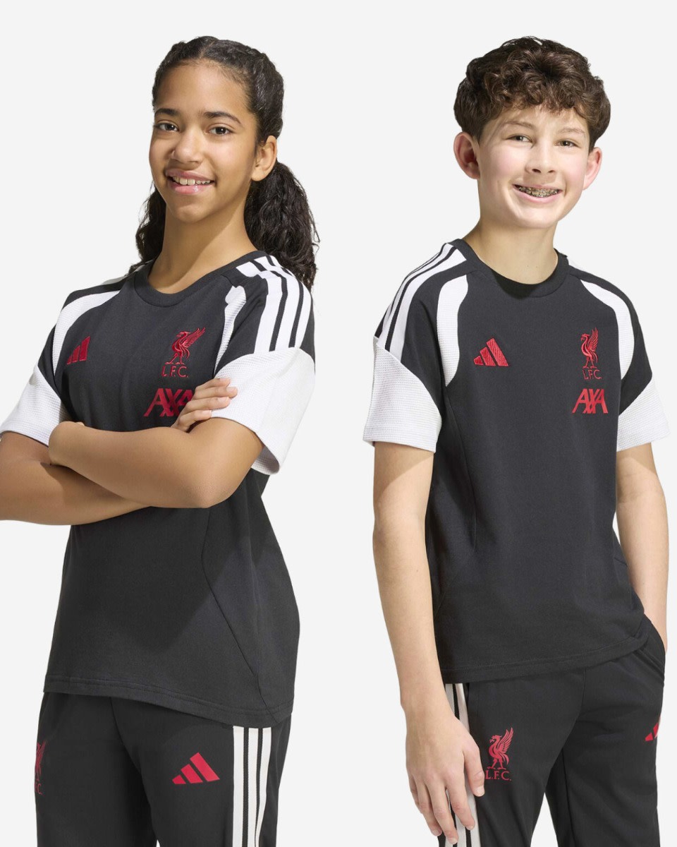 LFC adidas Youth 26/27 Tiro Cotton Tee Black - Image 1