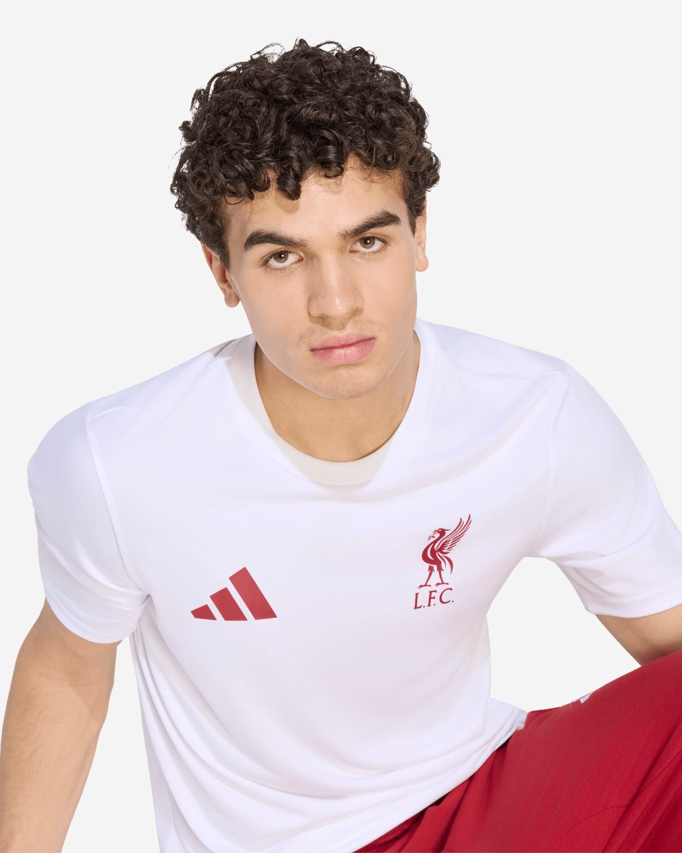 LFC 阿迪达斯男士 26/27 DNA 涤纶 T 恤白色 - Image 4