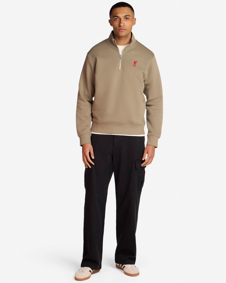 LFC Mens Quarter Zip Top Khaki - Image 3