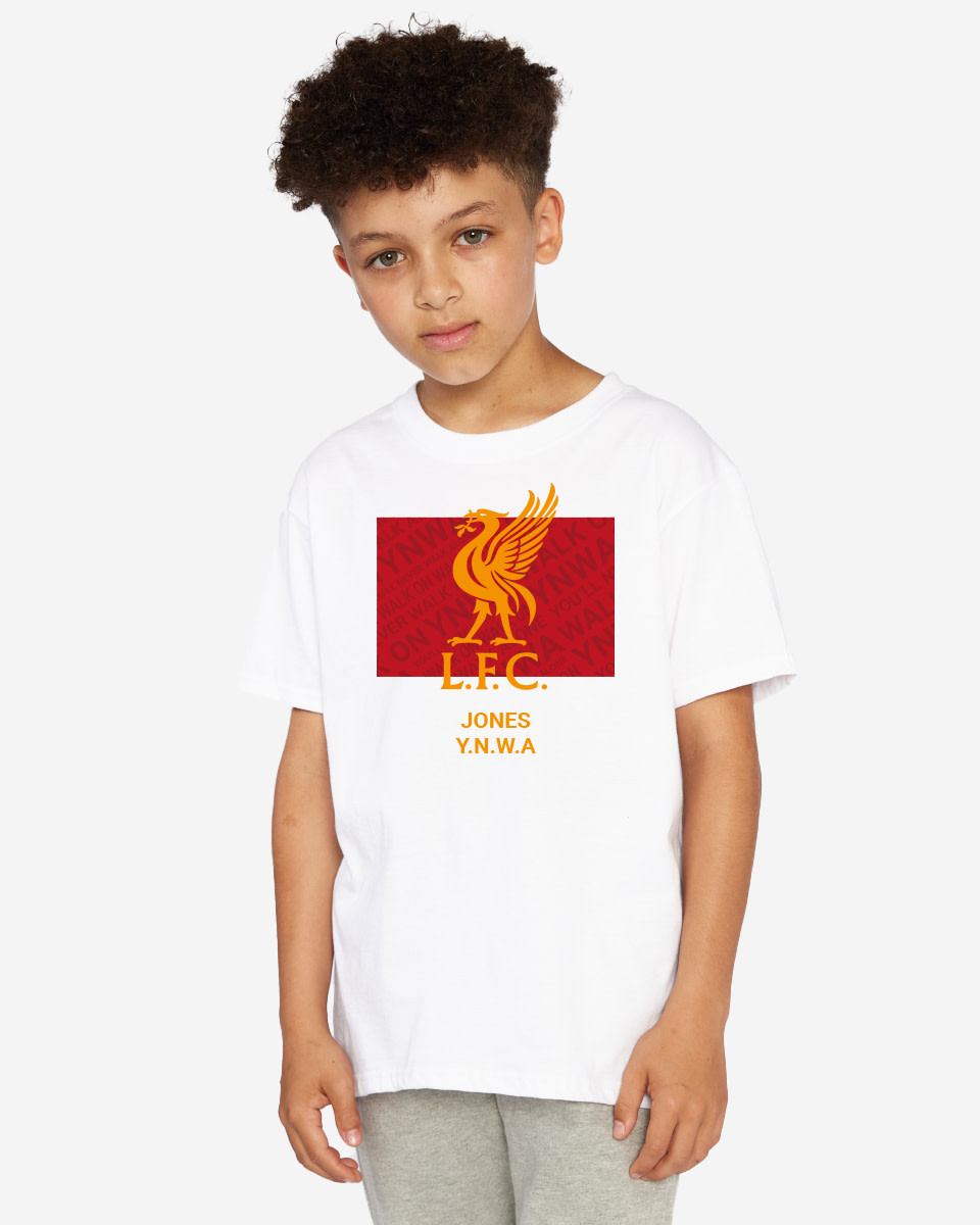 LFC Junior Liverbird personlig hvid T-shirt - Image 1