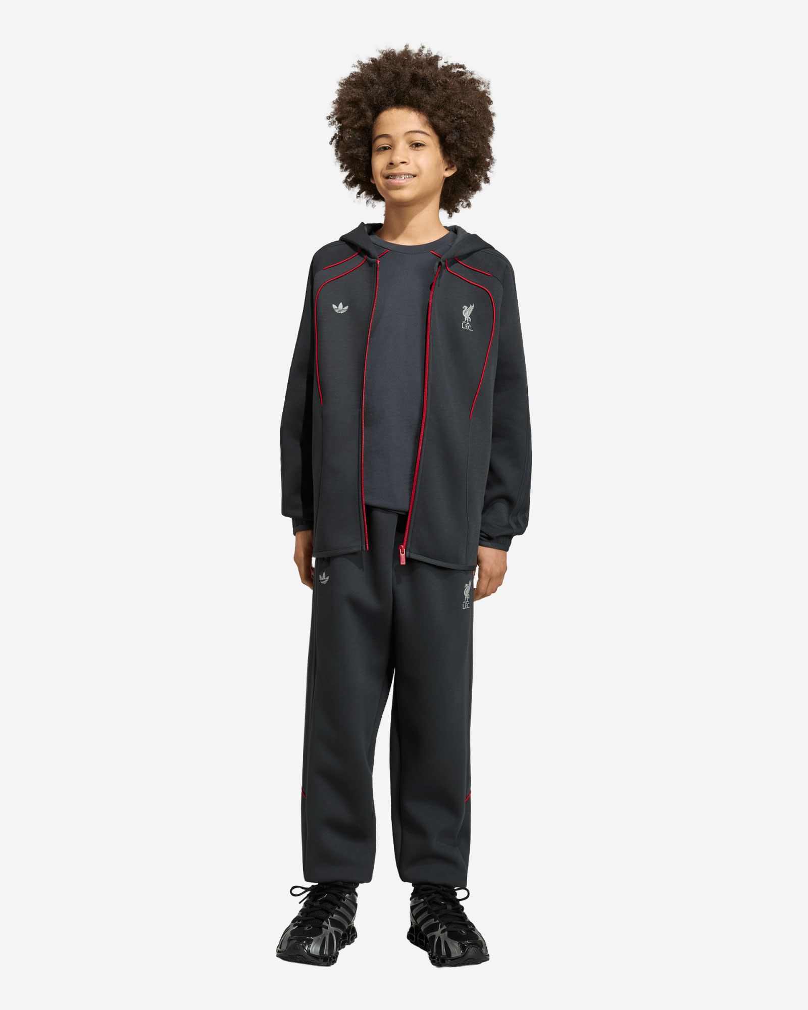 LFC adidas Youth Spacer Teamgeist 26 Track Top Dark Grey - Image 3