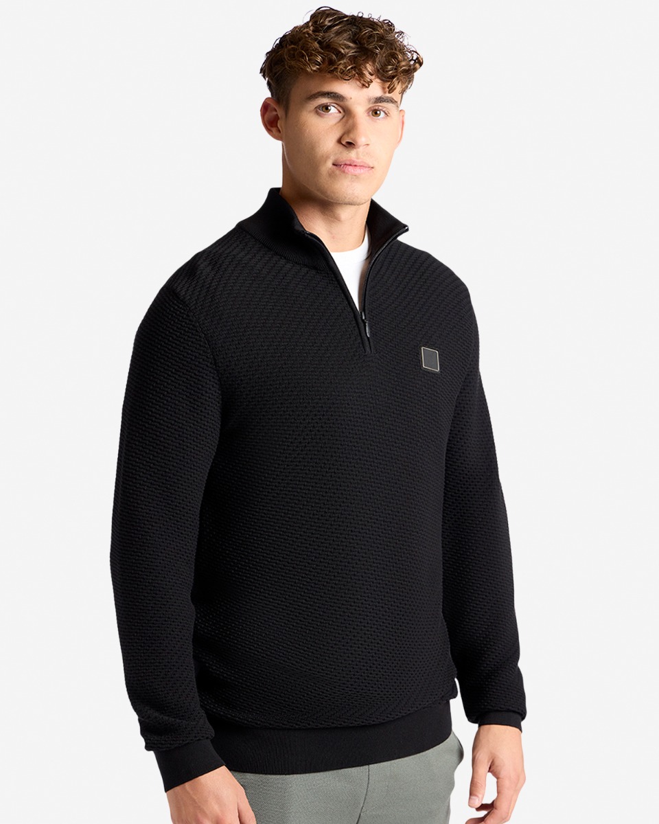 LFC Mens Firma 1/4 Zip Knit Black - Image 2