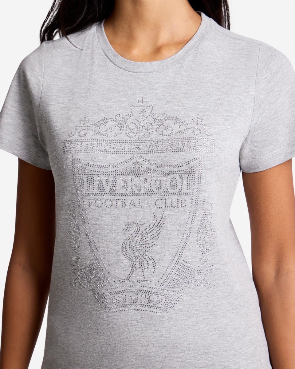 LFC Womens Diamenté Crest Tee Grey - Image 2
