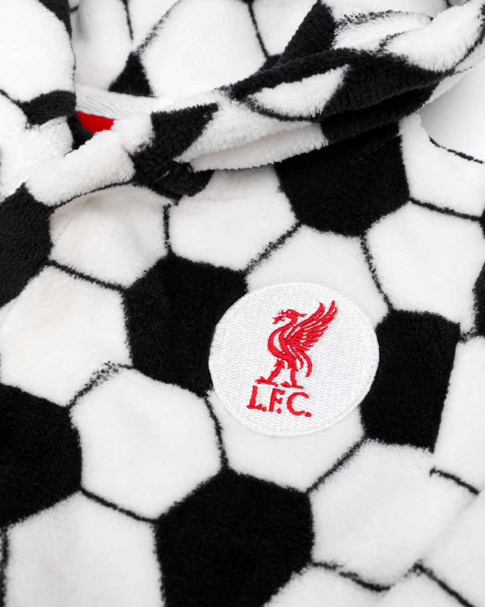 LFC Baby Football Hooded Robe Black & White - Image 2