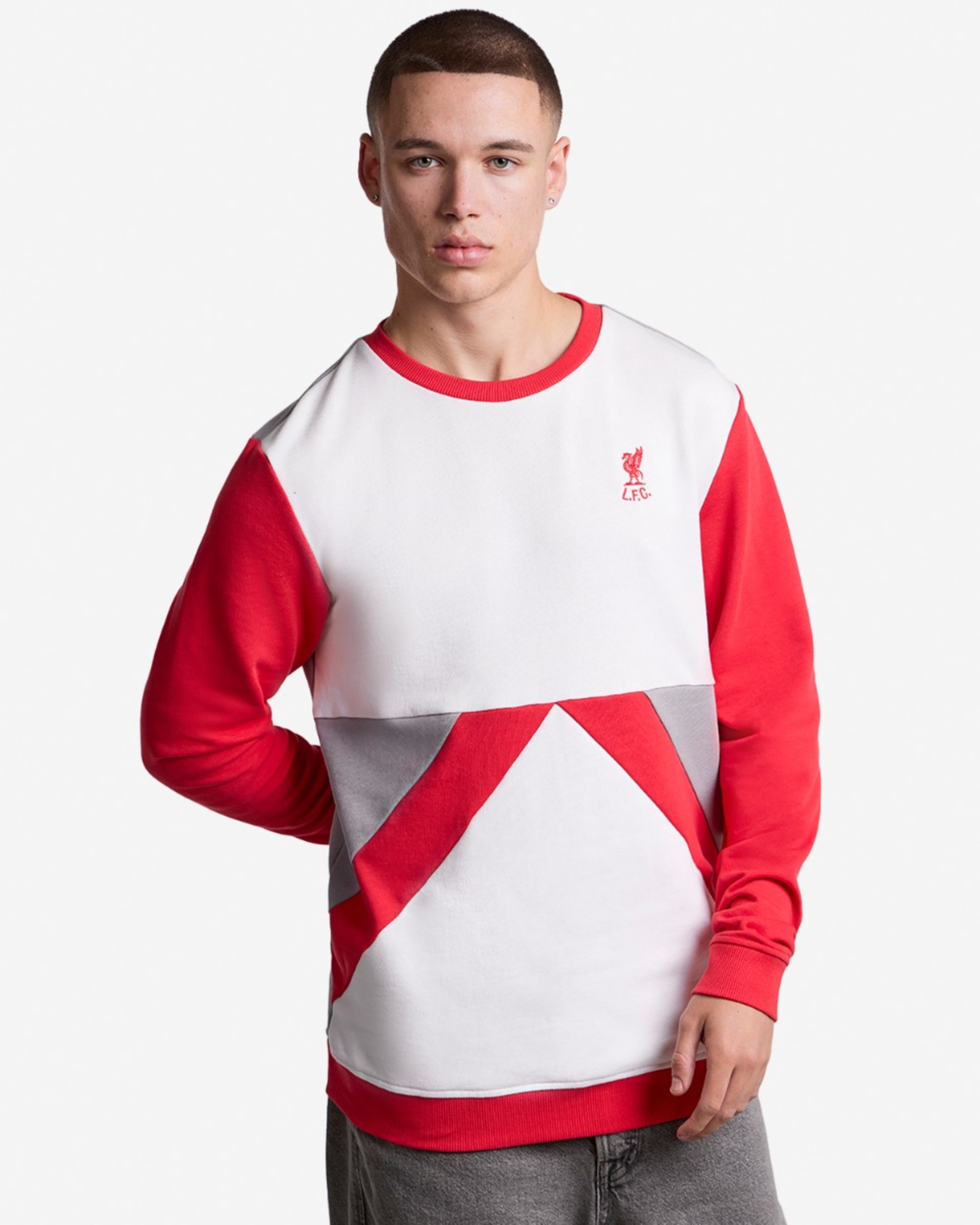 LFC Herre 86 Panel Crewneck Sweatshirt Hvid - Image 1