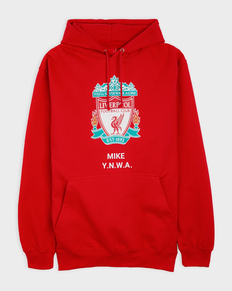 LFC Crest Personalisierbarer roter Kapuzenpulli - Image 2