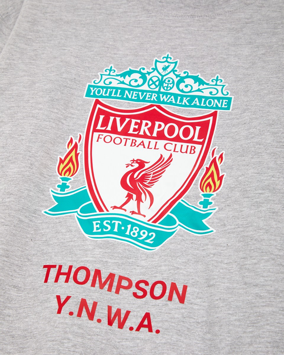 LFC Crest Personalised Grey Tee - Image 3