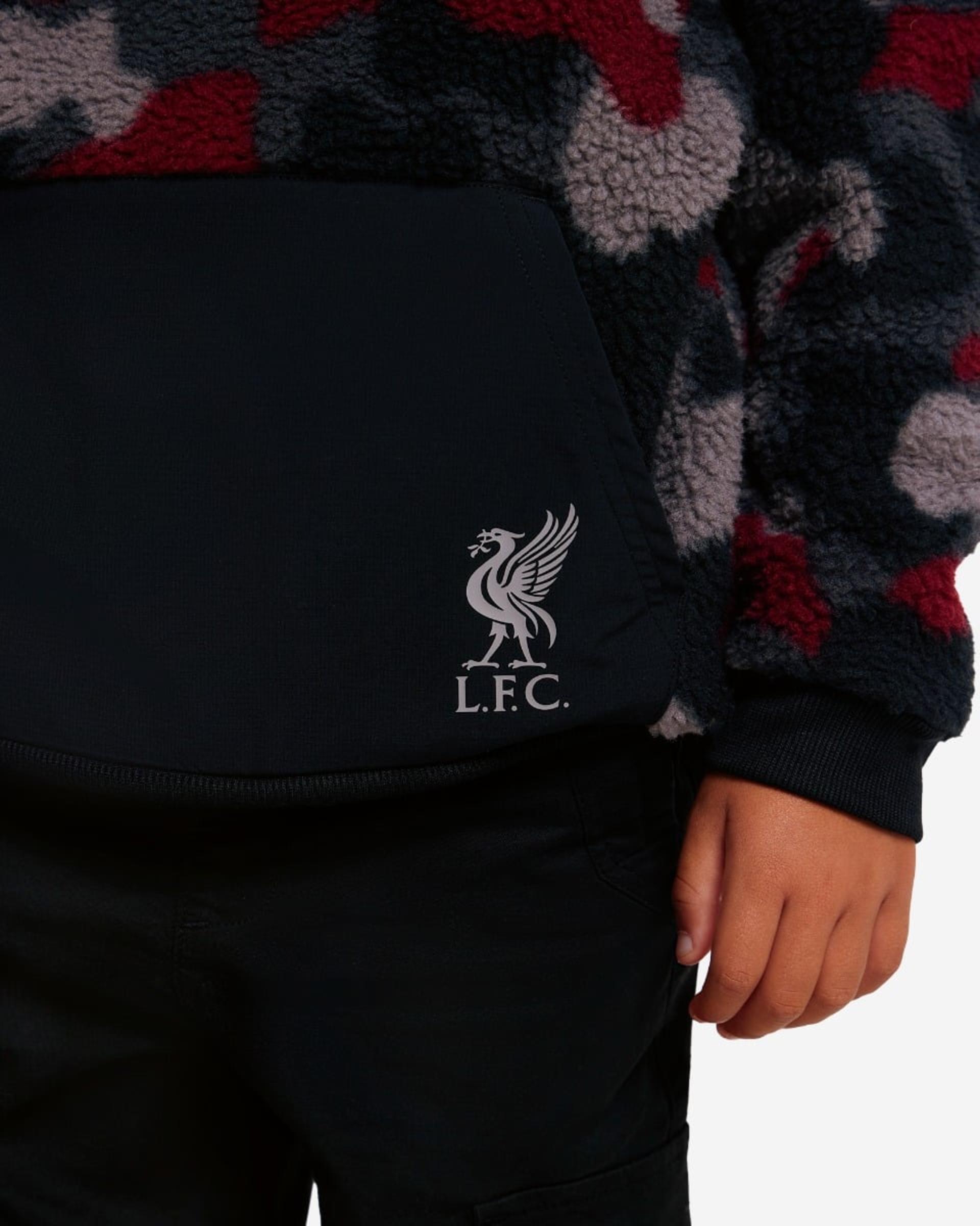 LFC Juniors YNWA Fleece-Kapuzenpullover in Übergröße Grau - Image 4