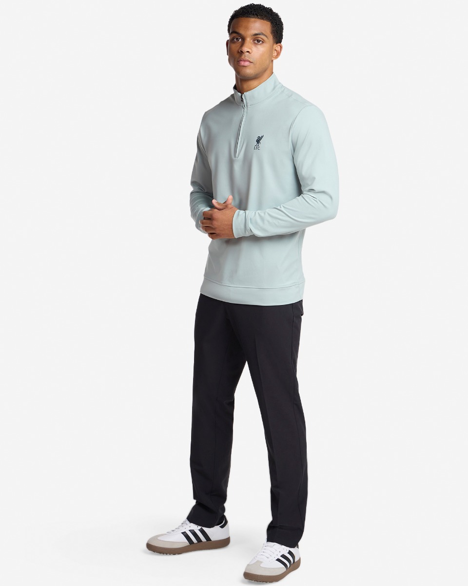 LFC adidas Adults Ultimate365 Golf Classic Quarter-Zip Sweatshirt Wonder Sage - Image 3