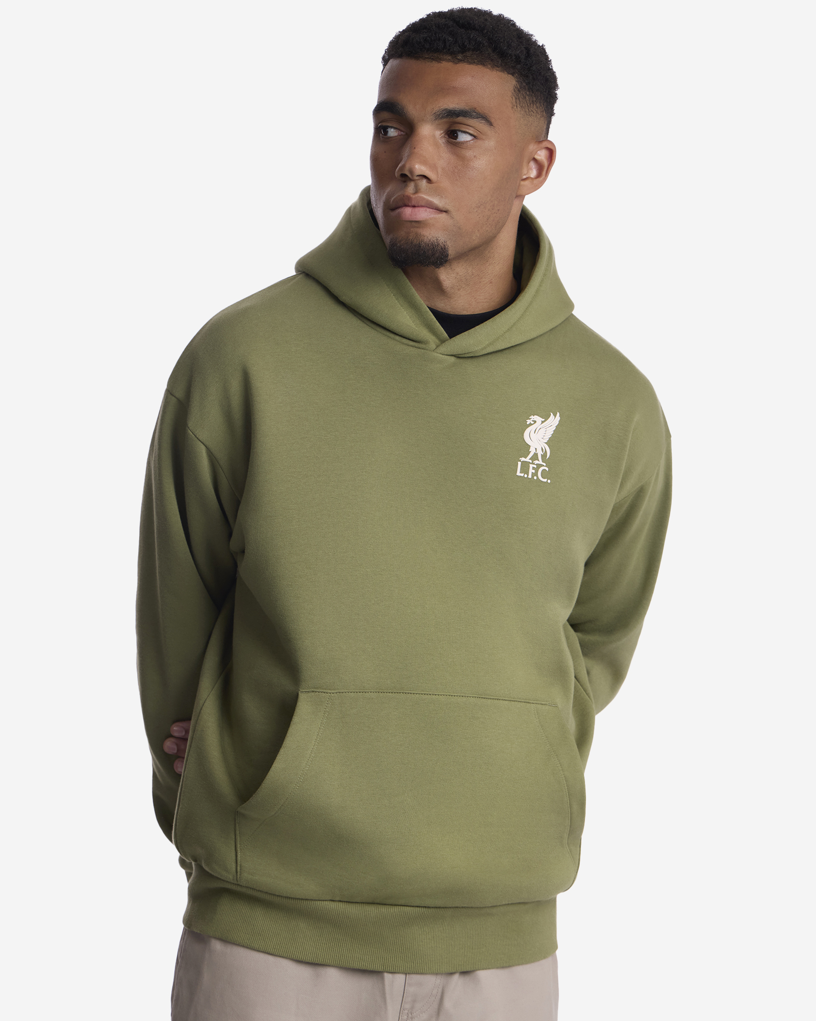 LFC 男士背面印花超大号连帽衫卡其色 - Image 3