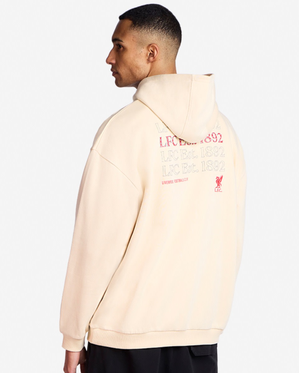 LFC Mens Oversized Est. 1892 Hoodie Cream - Image 1