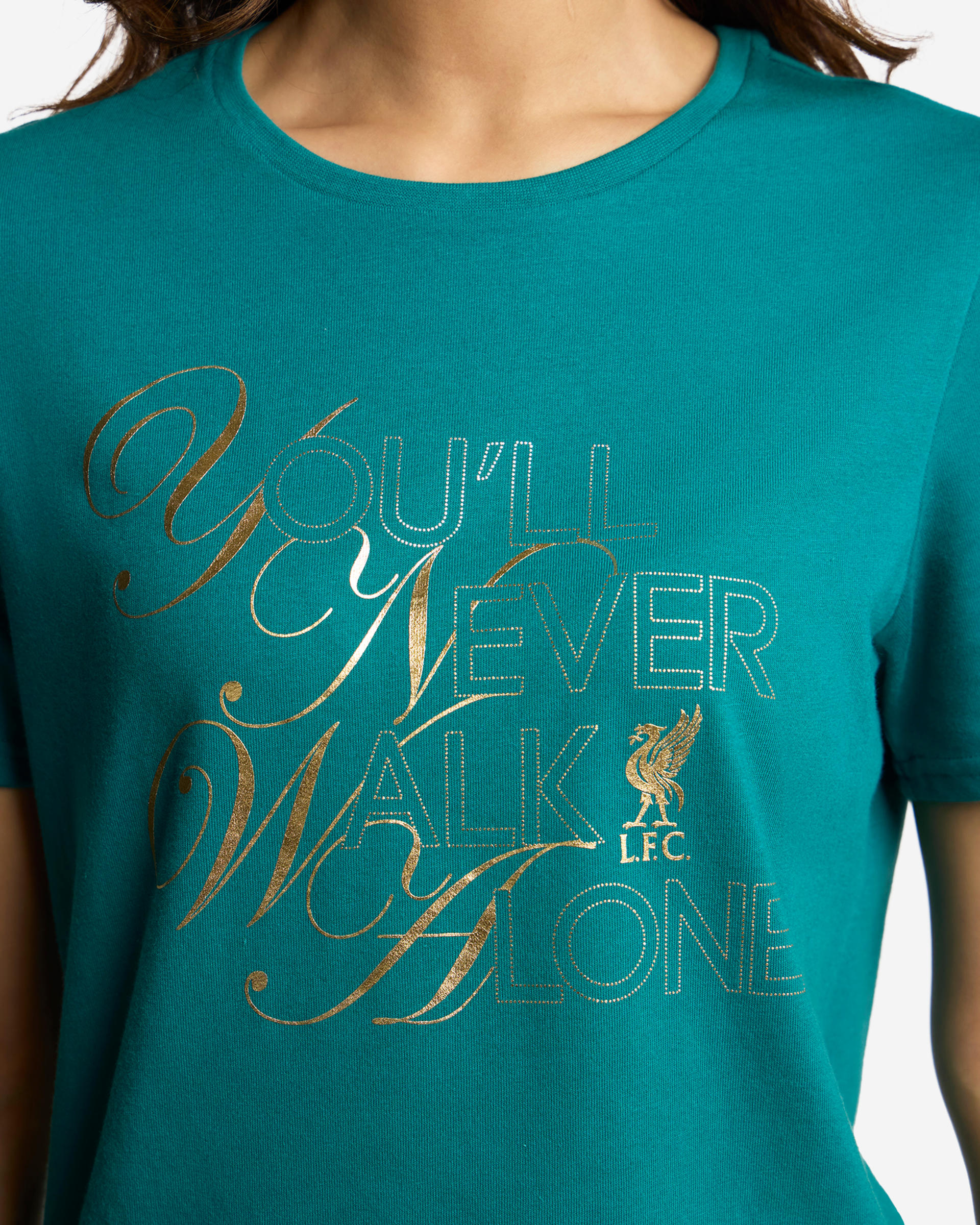 Camiseta LFC Gold Foil para mujer, color verde azulado - Image 3