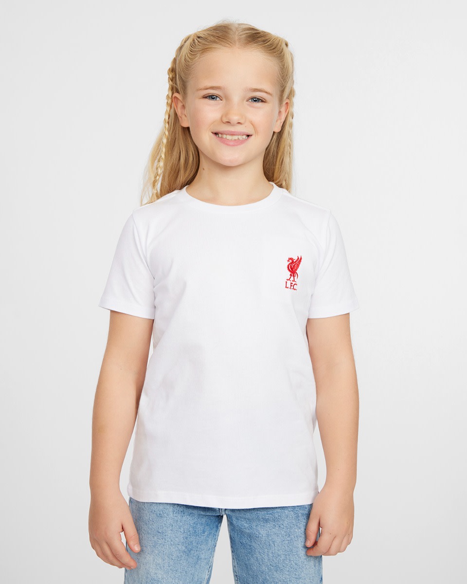 Camiseta blanca bordada Liverbird Junior de LFC - Image 1