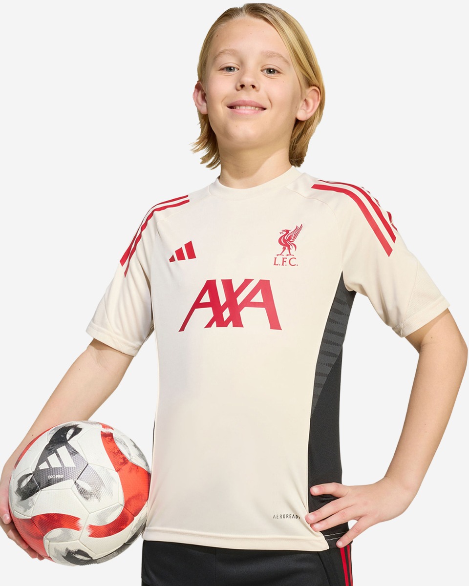 Haut d'entraînement à manches courtes LFC Adidas Youth 25/26 Domestic blanc - Image 1