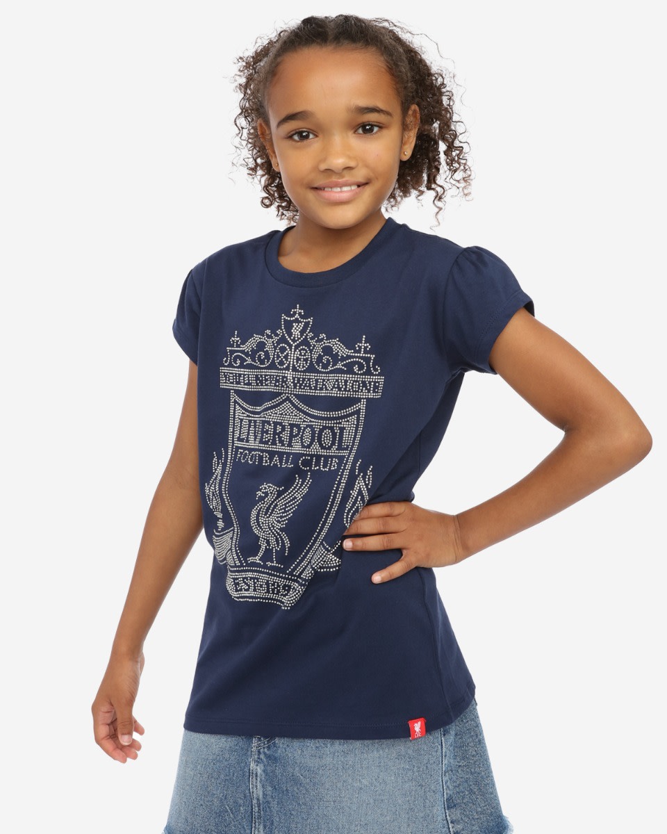LFC Junior Crest Diamonte Marinblå T-shirt - Image 2