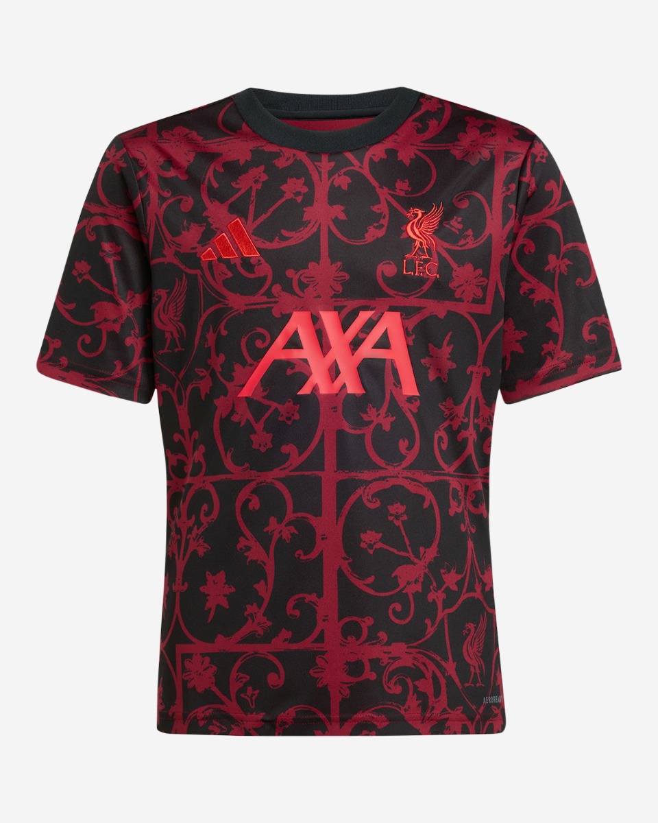 LFC adidas Youth 25/26 Short Sleeve Pre-Match Shirt Black