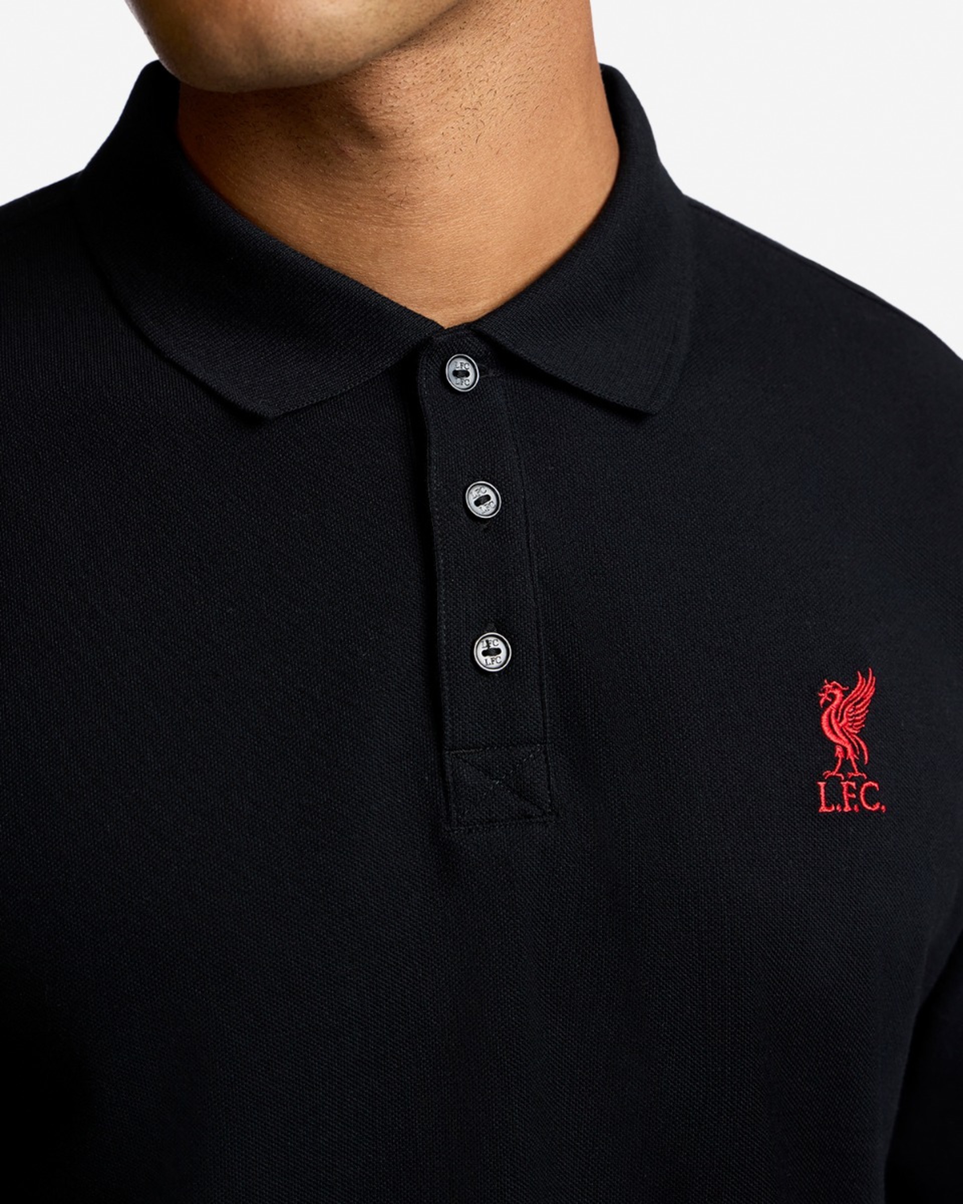 เสื้อโปโลแขนยาวบุรุษ LFC สีดำ - Image 2