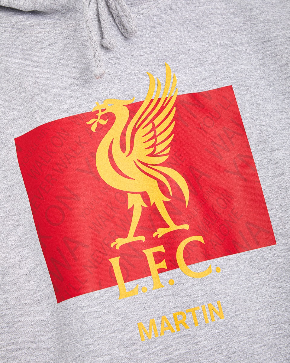LFC Liverbird Personalised Grey Hoody - Image 4