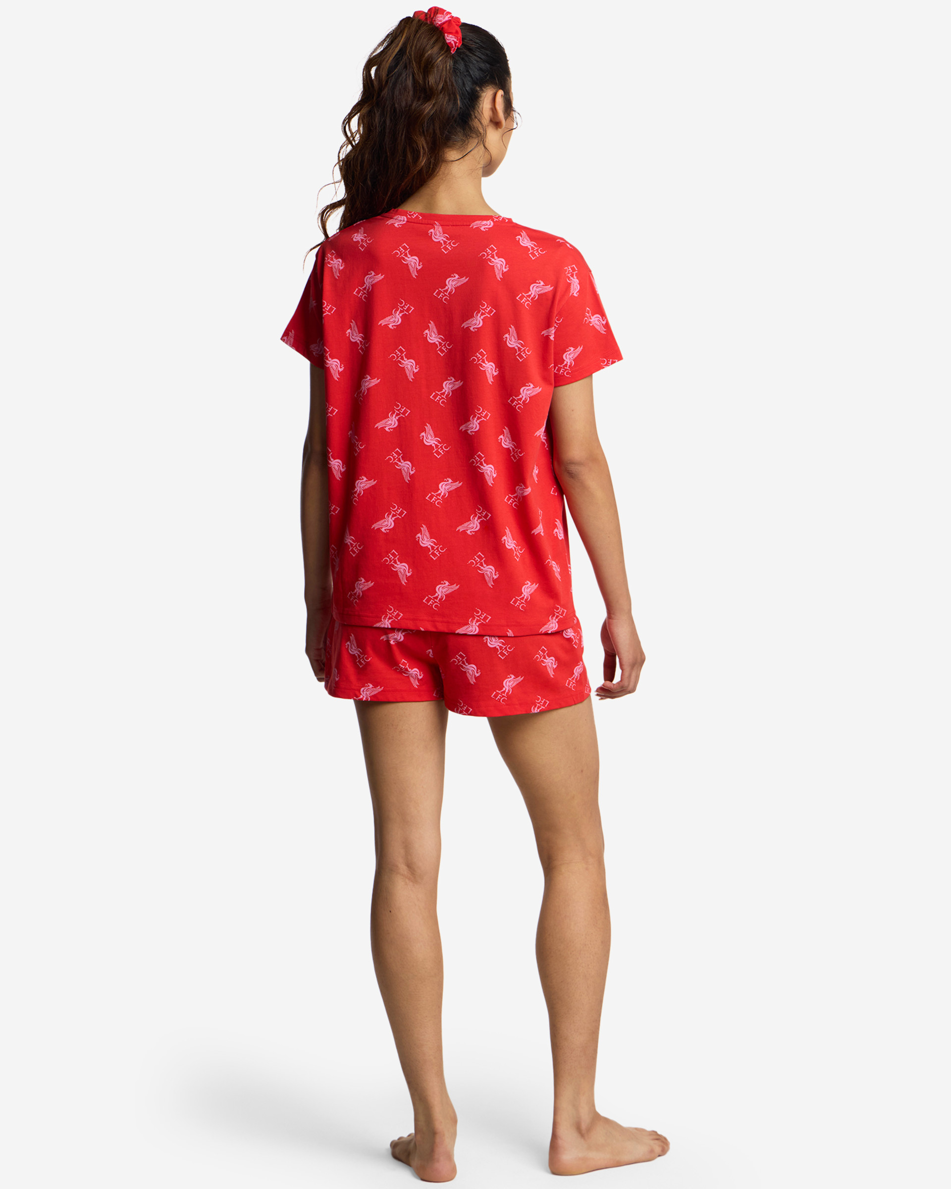 Conjunto de pijama corto para mujer LFC con coletero rojo - Image 3