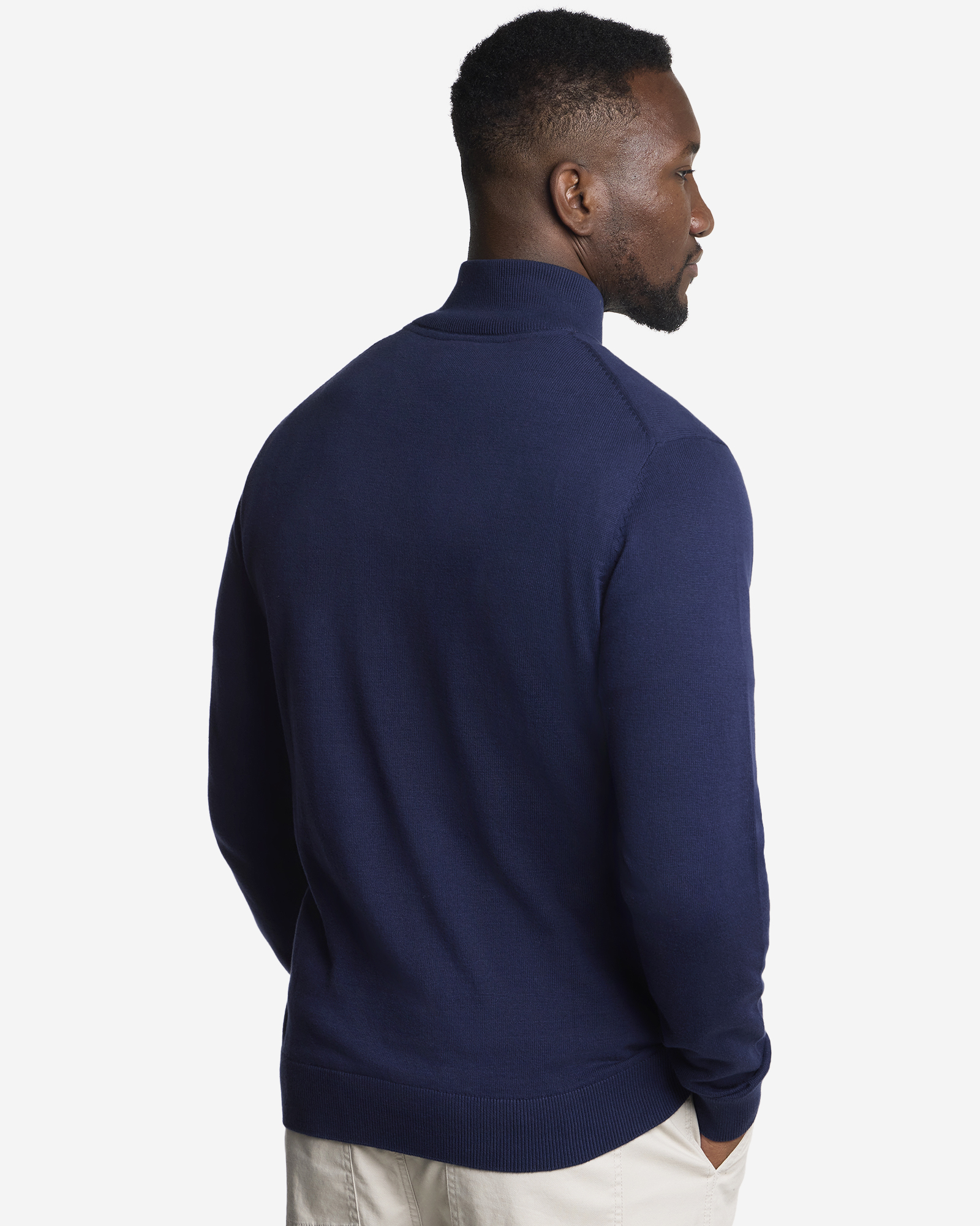 LFC Mens Quarter Zip Knit Jumper Navy - Image 2