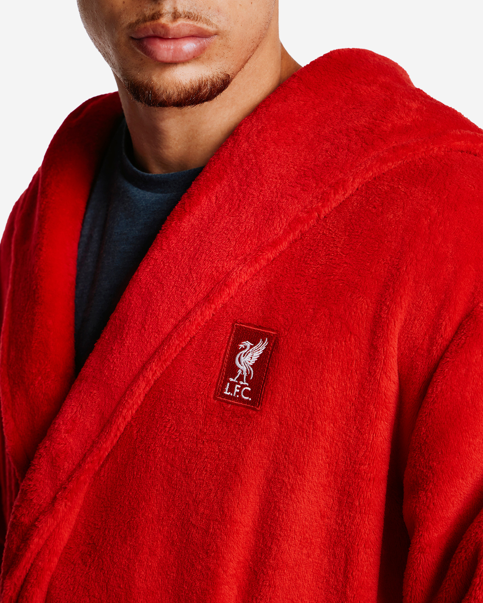 LFC Mens Hooded Dressing Gown Red - Image 4