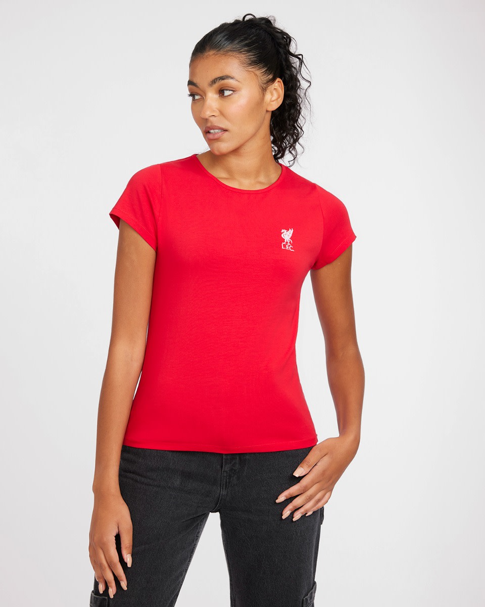 LFC Womens Liverbird Red Tee - Image 4