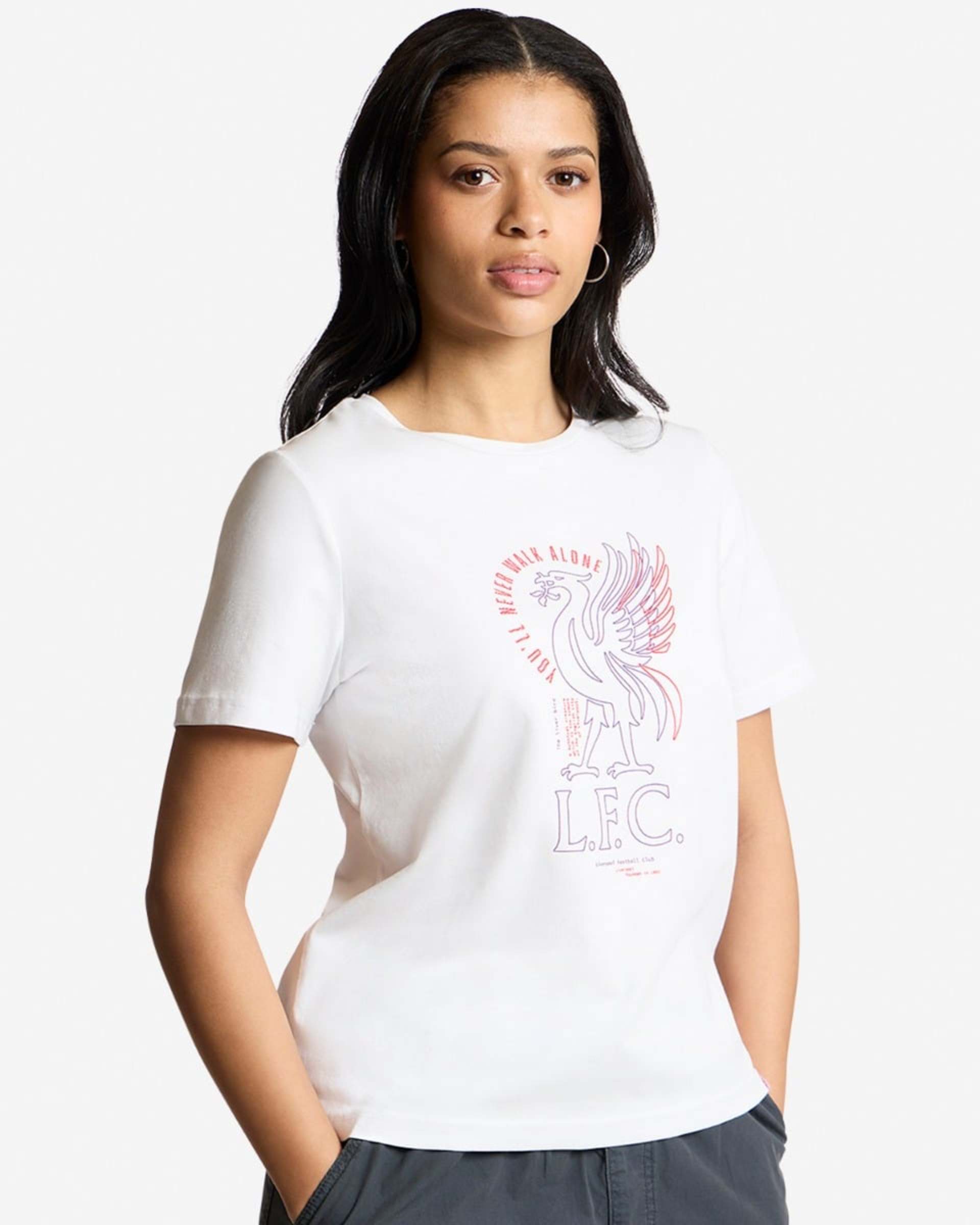 LFC Liverbird Line Damen-T-Shirt Weiß - Image 3