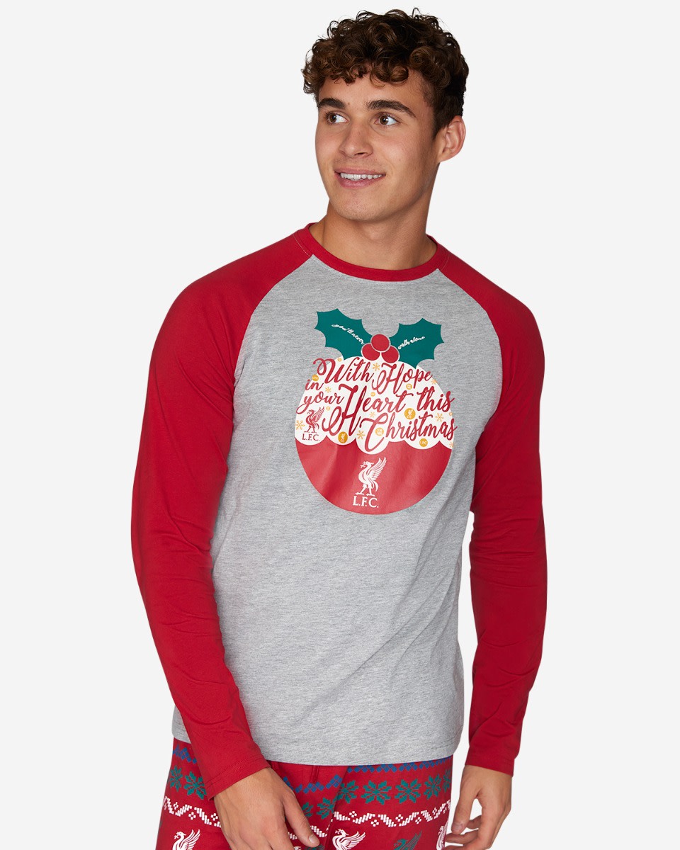 LFC Weihnachts-Pyjama für Herren, Grau/Rot - Image 3