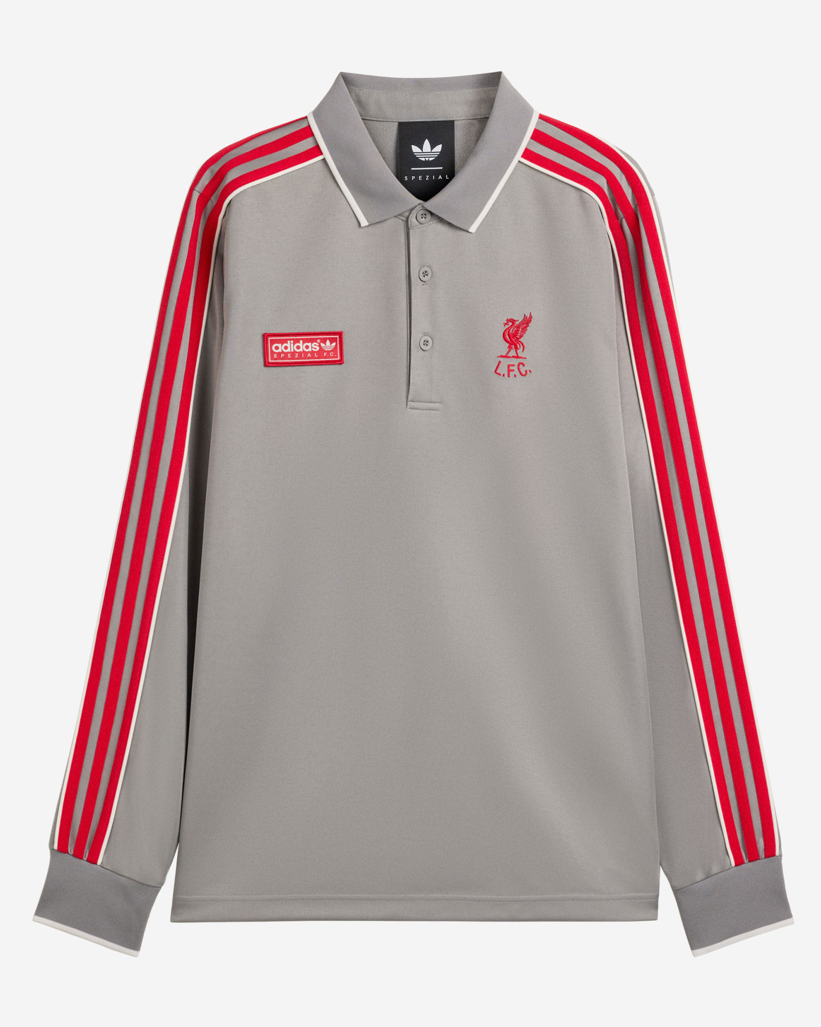 Polo à manches longues LFC adidas SPZL pour homme gris tourterelle - Image 2