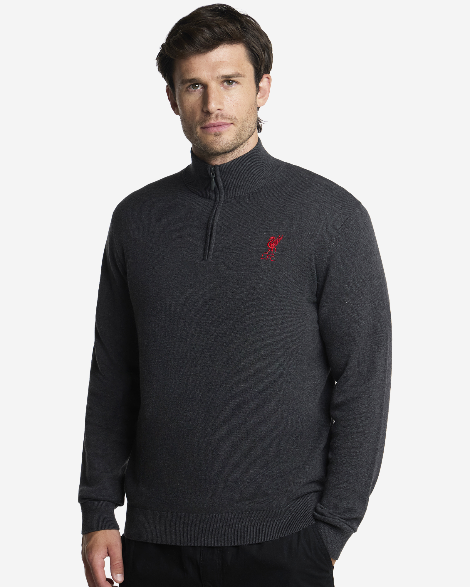 Jersey LFC de punto con cremallera para hombre, color gris - Image 1