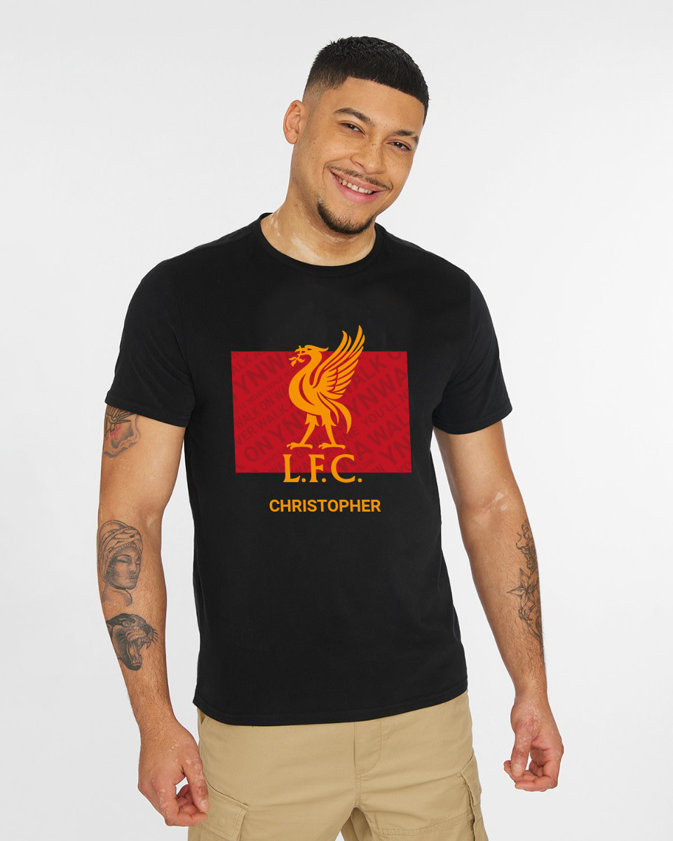 T-shirt noir personnalisé LFC Liverbird - Image 1