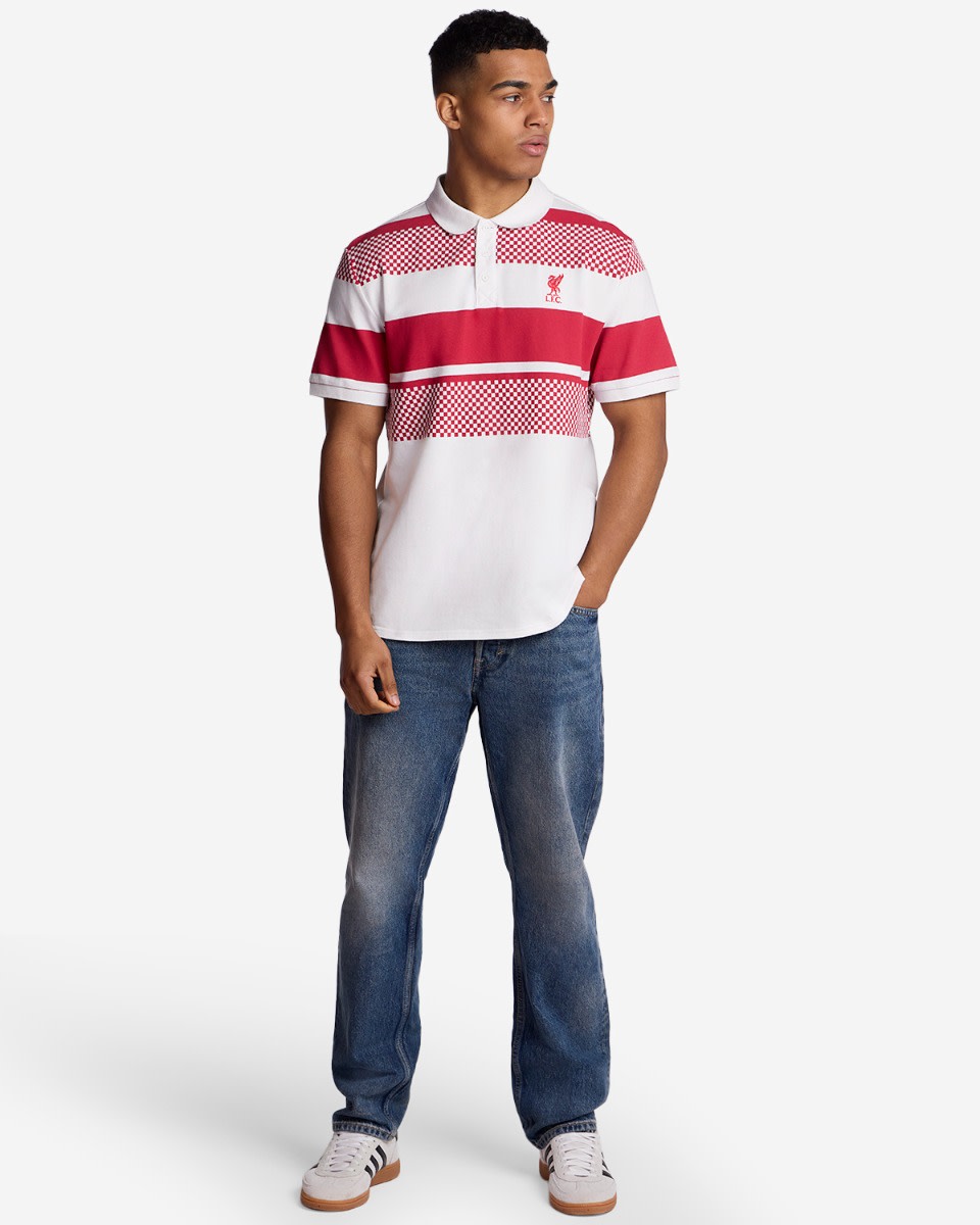 LFC Adults Stripe Polo Shirt White - Image 3