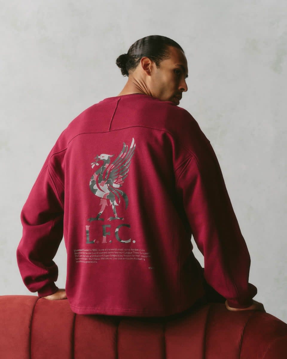 LFC Mens Oversized YNWA Toggle Sweat Cherry - Image 1
