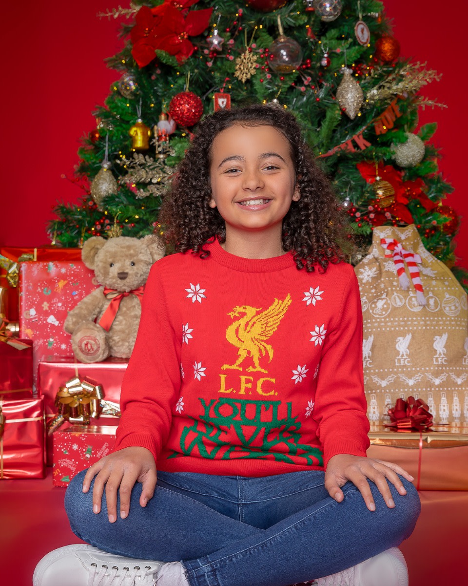 Pull YNWA de Noël du LFC pour junior - Image 1