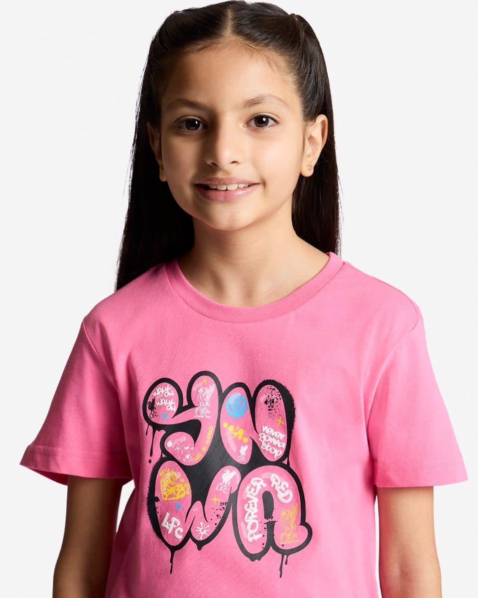 LFC Infants YNWA Graffiti Tee Pink - Image 2