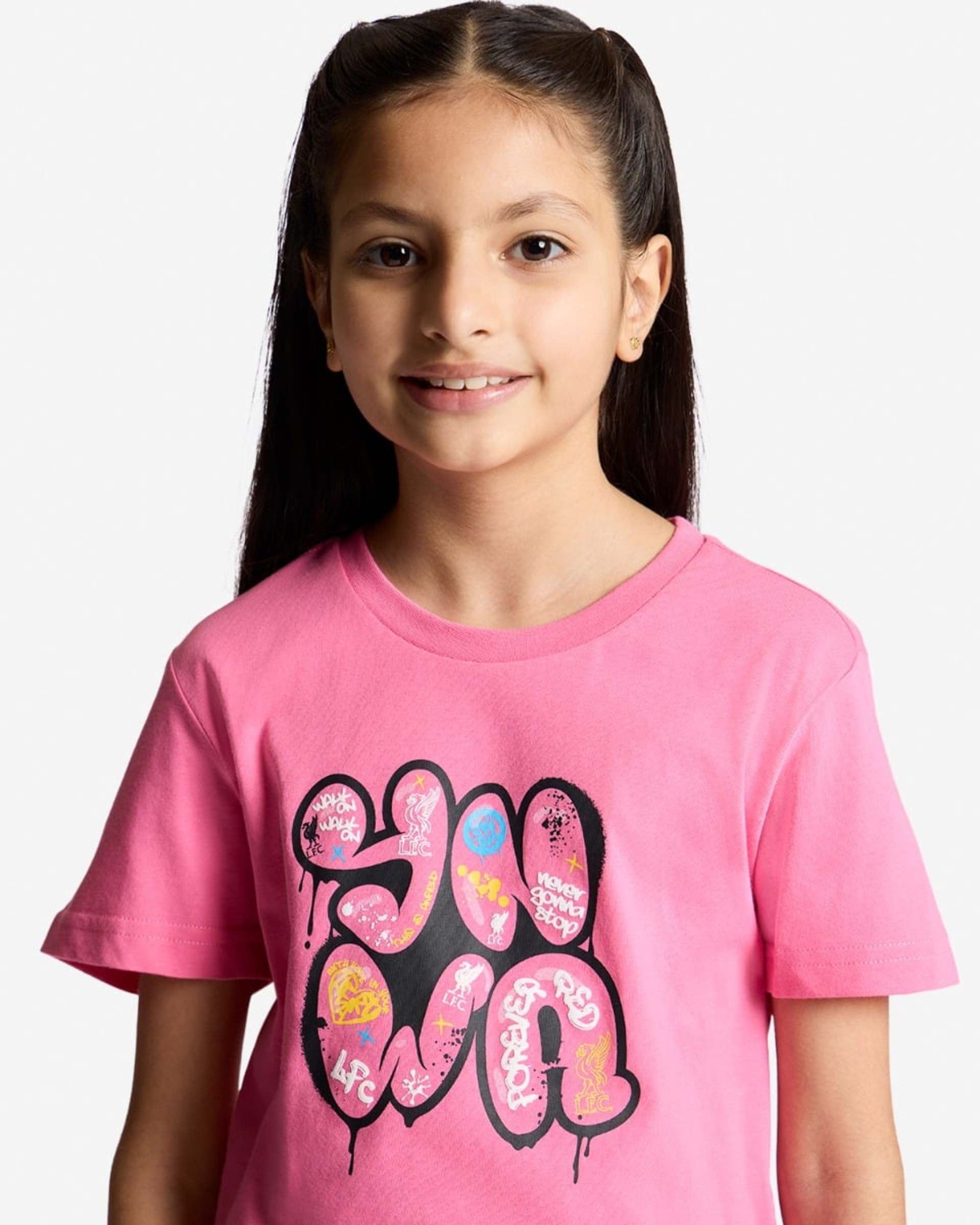 LFC Spædbørn YNWA Graffiti Tee Pink - Image 2